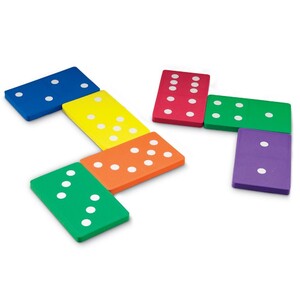 Начальная математика: Домино крупное разноцветное (28 шт.) Learning Resources