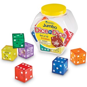 Математика и геометрия: Набор игральных двойных кубиков (12 шт.) Learning Resources