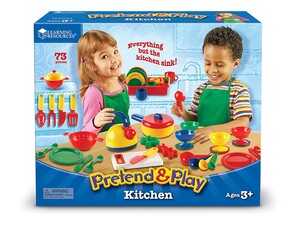 Игрушечная посуда и еда: Большой игровой набор Pretend & Play® "Кухонная посуда" 73 эл. Learning Resources