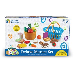Сюжетно-ролевые игры: Большой набор игрушечной еды New Sprouts® с корзинкой Learning Resources