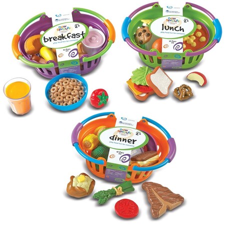 Игрушечная посуда и еда: Игрушечная еда New Sprouts® "Три корзины для пикника: завтрак, обед и ужин" Learning Resources