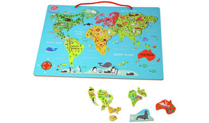 Игры и игрушки: Магнитная карта мира (32 дет.) с наклейками, Chad Valley