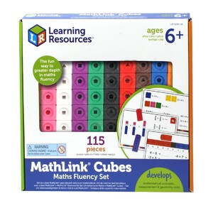 Розвивальні іграшки: З'єднувальні кубики MathLink® «Просунута математика« з картками Learning Resources