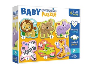 Ігри та іграшки: Набір пазлів Baby Progressive 6в1 «Тварини сафарі», 2-3-4-5-6 ел., Trefl