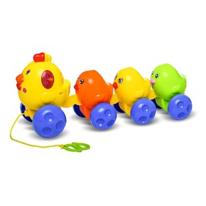 Розвивальні іграшки: Музична каталка BeBeLino Курочка з курчатами (58027)