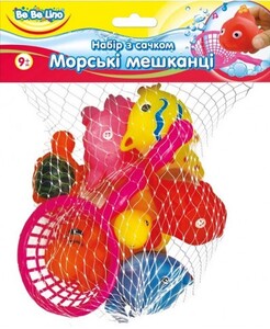 Розвивальні іграшки: Набір з сачком для ігор у воді Морські мешканці Bebelino (57087)