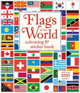 Альбомы с наклейками: Flags of the world colouring and sticker book