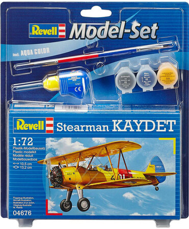 Сборные модели-копии: Сборная модель Revell Model Set Самолет Stearman Kaydet 1:72 (64676)