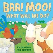 Книги про тварин: BAA! MOO! What Will We Do?