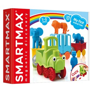 Магнітні конструктори: Smartmax - Ігровий набір для конструювання «Мій перший потяг з тваринами» (SMX 410)