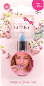 Детская декоративная косметика: Помада для губ, меняющая цвет на розовый, базовый цвет голубой, Lukky