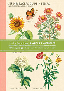 Jardin Botanique Writer's Notebooks. Set Of Three