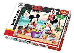 Пазли і головоломки: Пазл з великими деталями «Пікнік на пляжі з Міккі і Міні Маус», Trefl