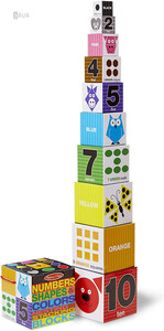 Кубики, пірамідки і сортери: Набір блоків «Цифри, форми і кольори», Melissa & Doug