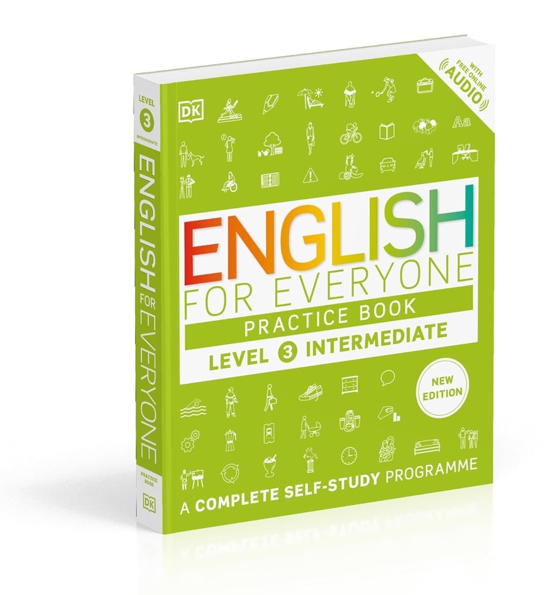 Обкладинка практичного посібника English for Everyone Practice Book для закріплення знань середнього рівня Level 3 Intermediate.